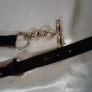 Ralph Lauren Suede Belt with Gold Hardware